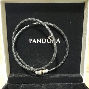 Pandora Black Braided Leather Bracelet